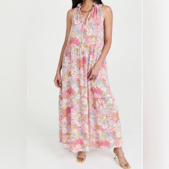 BB Dakota Steve Madden 1970’s Floral California Soul Maxi Dress Size Large - Picture 1 of 8